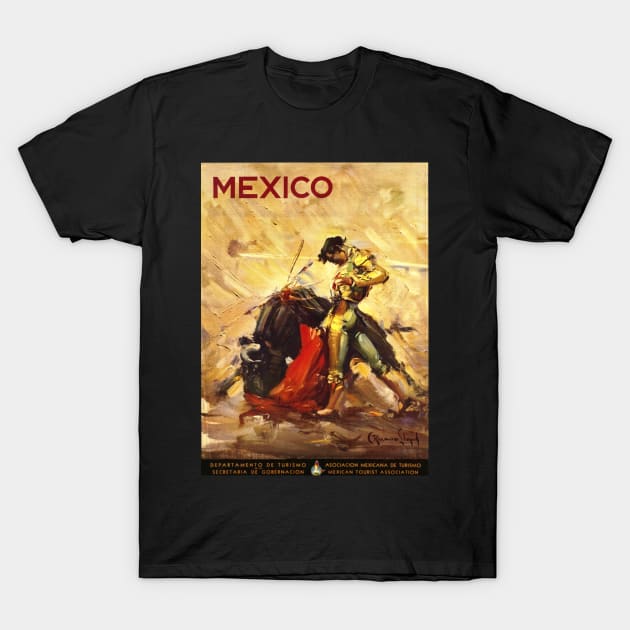 Mexico: Vintage Restored Travel Poster Print T-Shirt by vintageposterco